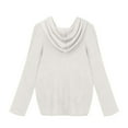 thumbnail image 1 of hoksml Women Fashion Casual Loose Large Size Solid Color Hood Long Sleeves Pullover Knit Sweater Tops Clearance, 1 of 6