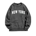 thumbnail image 1 of hoksml Women Long Sleeve Sweatshirt Casual Crew Neck Shirt New York Letter Print America Long Sleeve Pullover Top Clothes Super Soft Plain Hoodie Sweatshirt, 1 of 3