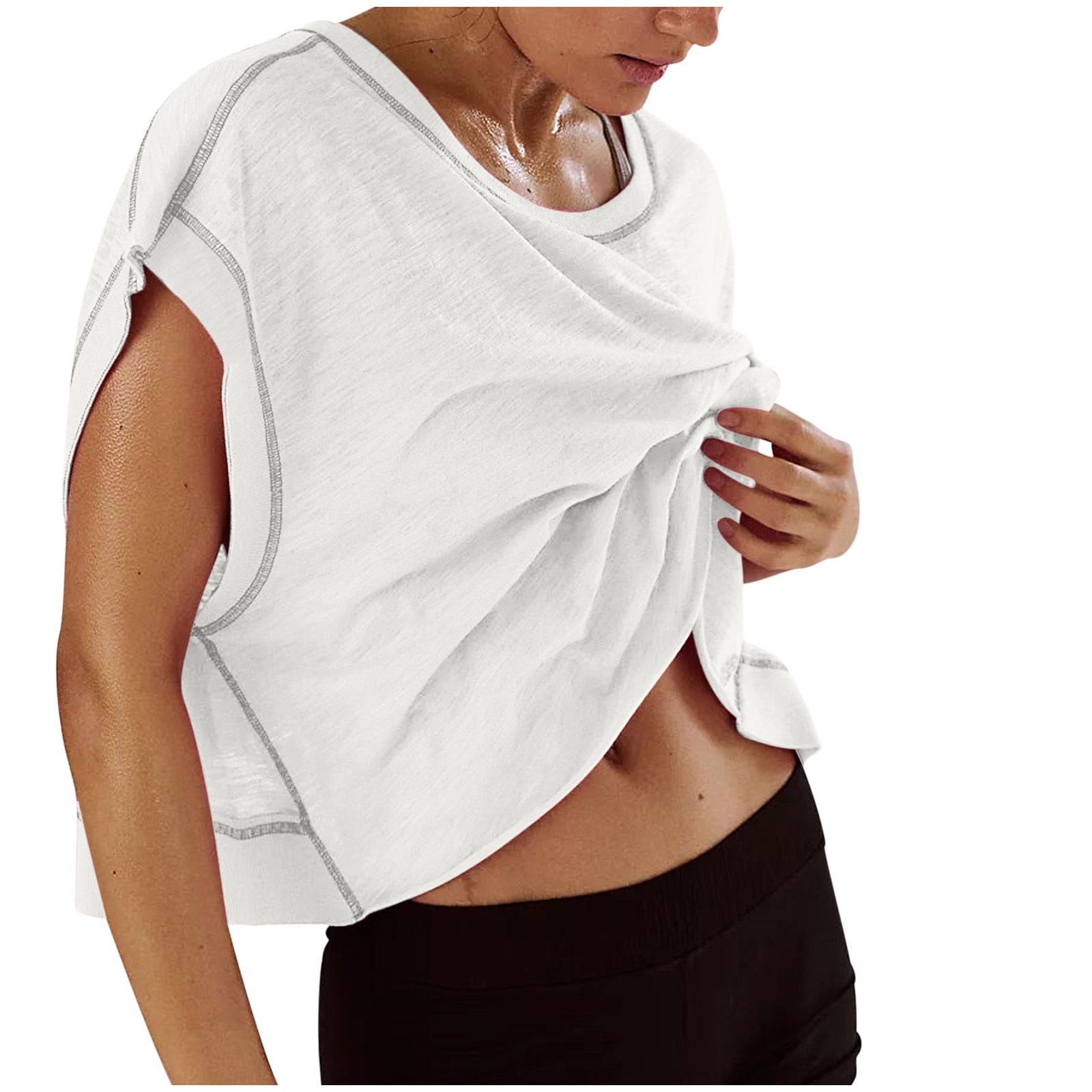 Women's Oversized T-Shirt – Loose Fit Short Sleeve Tee, Basic Top For Casual Or Gym - View #7