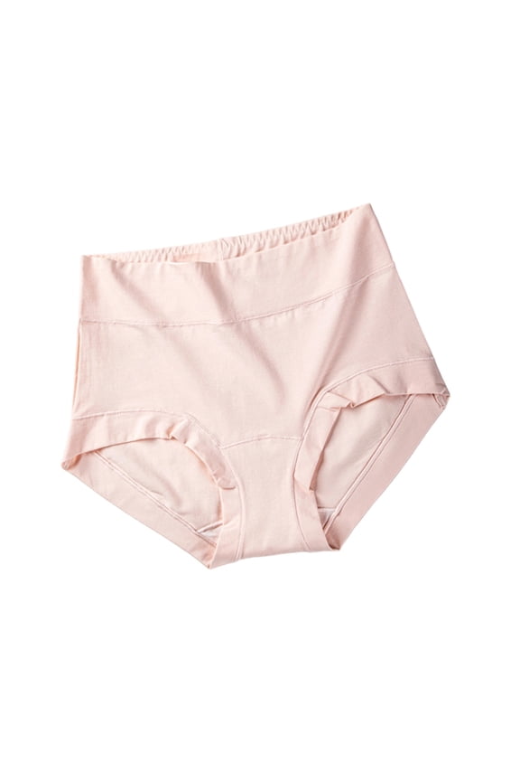 Women Panties High Waist Cotton Briefs Leg Opening Stretch Underwear for Daily Inner Wear