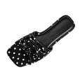 thumbnail image 1 of hoksml Women Square Open Toe Slide Sandals, Polka Dot Upper Multi Knotted Strap Slip On Flat Sandals, 1 of 9