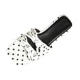thumbnail image 1 of hoksml Women Square Open Toe Slide Sandals, Polka Dot Upper Multi Knotted Strap Slip On Flat Sandals, 1 of 9