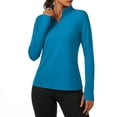 thumbnail image 1 of hoksml Women's 1/4 Zip Long Sleeve Athletic Top with Thumb Holes, UPF 50+ Sun Protection Quick Dry Workout Shirt for Running Yoga, 1 of 7