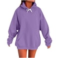 thumbnail image 1 of hoksml Women's Active Hoodies Casual Solid Color Long Sleeve Hooded Drawstring Sweatshirts Fashion Pocket Pullover Tops, 1 of 5