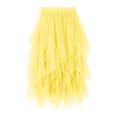 thumbnail image 1 of hoksml Women's Asymmetrical Tiered Tulle Midi Skirt, Flowy Ruffle Mesh Tutu Skirt for Party Cocktail, 1 of 2