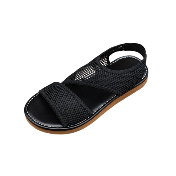 hoksml Women's Breathable Mesh Flat Sandals Crisscross Open Toe Casual Summer Beach Shoes for Ladies