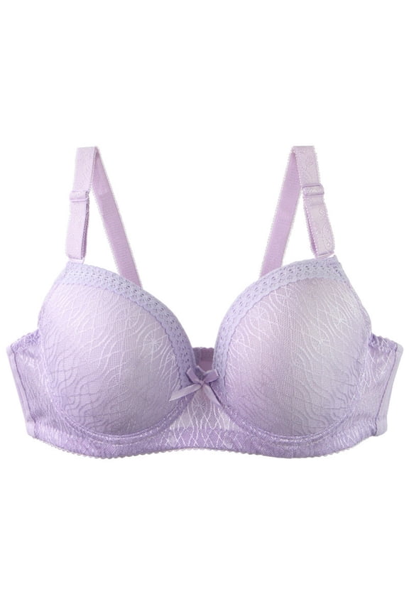 Women's C Cup Lace Underwire Bra Lightweight Push-Up with Full Coverage Lift for Everyday