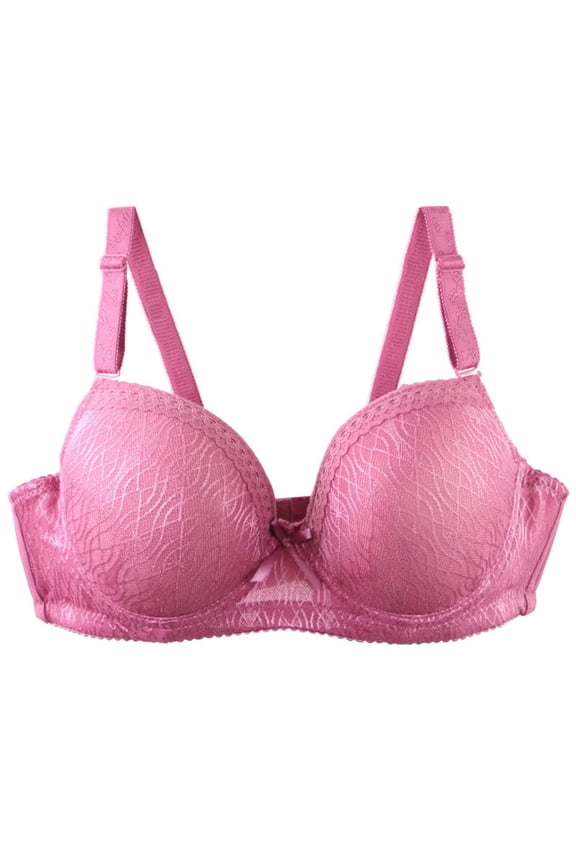 Women's C Cup Lace Underwire Bra Lightweight Push-Up with Full Coverage Lift for Everyday