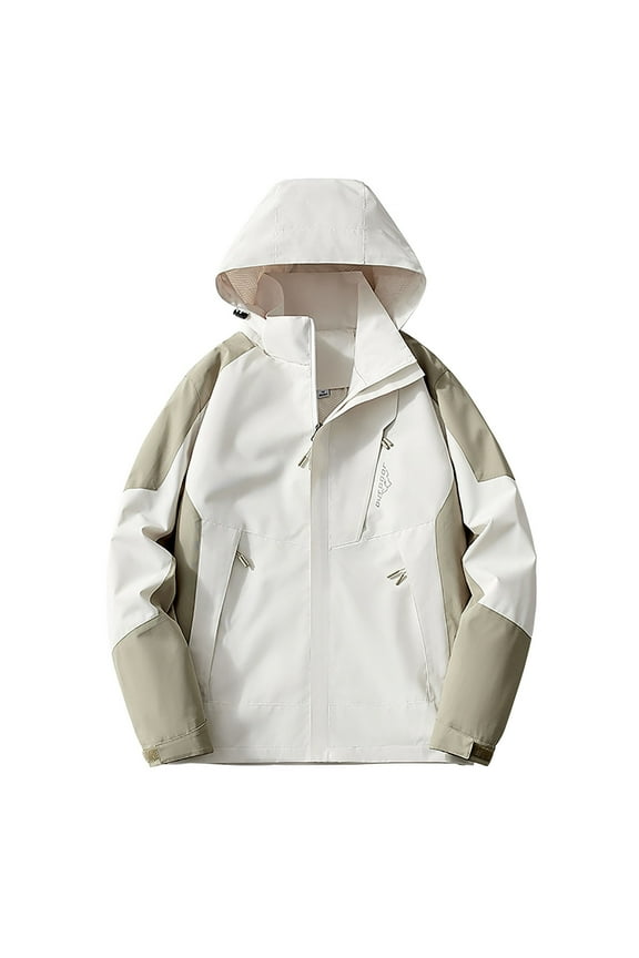 Women's Casual Hooded Jacket Spring Fall Lightweight Thin Fashion Waterproof Windproof Zip up Jacket Coat with Zippered Pockets