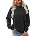 thumbnail image 1 of hoksml Women's Casual Sweatshirts Solid Color Fashionable Loose Long Sleeved with Shoulder Sleeves Zippered Pullovers Top, 1 of 6