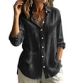 thumbnail image 1 of hoksml Women's Cotton Linen Long Sleeve Shirt, Button-Down Casual Blouse, Relaxed Fit Top for Daily and Office Wear, 1 of 9