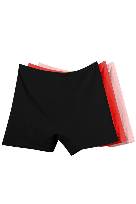 Women's Cotton Panties Boxer Briefs Plus Size Solid Color High Waist Underwear Leak Proof Lingerie Briefs 3 Pack, Size XL-6XL 2025 on Clearance