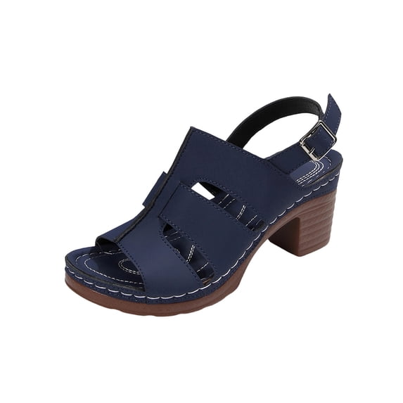 hoksml Women's Cutout Block Heel Sandals, Open Toe, 2.76in Slingback Dress Shoes, Comfortable Walking Heels, Multiple Colors