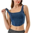 thumbnail image 1 of hoksml Women's Denim Yoga Sports Bra Lingerie U Shaped Underwear Lingerie Slimming Beauty Back Exercise Tank Top Elastic Bras, 1 of 4