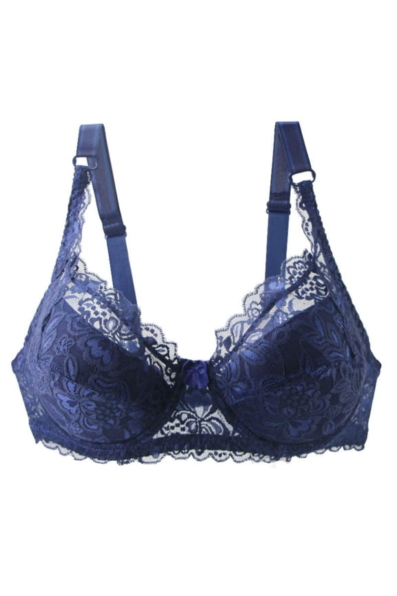 Women's E Cup Plus Size Lace Bras Solid Color Underwire Lift Support Full Coverage Push-up Everyday Bras Lingerie