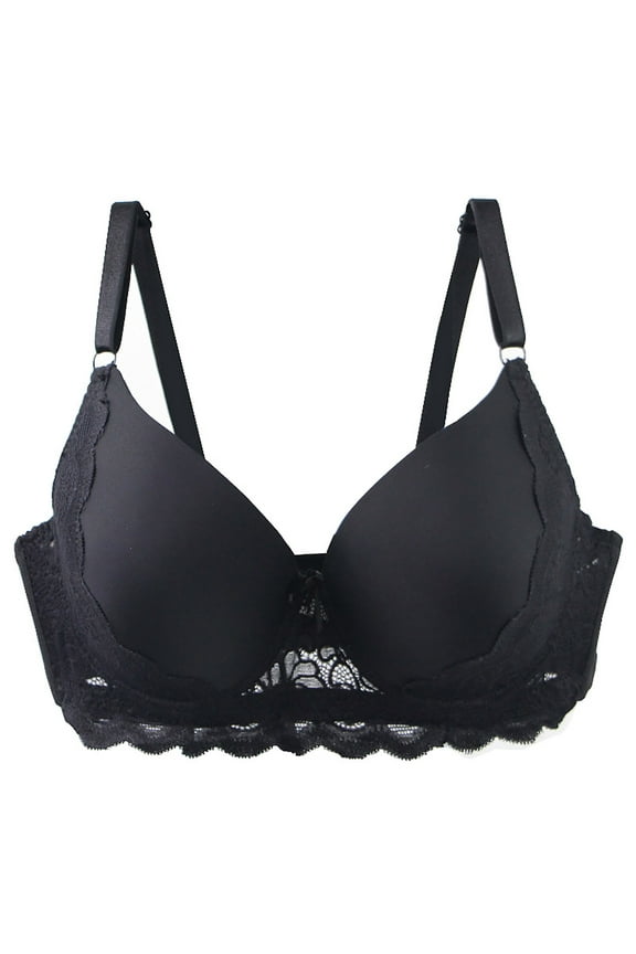 Women's Everyday Bras Seamless Push Up Lace Bow Sports Bra Comfortable Breathable Base Underwear
