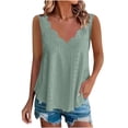 thumbnail image 1 of hoksml Women's Eyelet Embroidery Tank Top Sleeveless Scalloped V Neck Loose Fit Flowy Casual Summer Blouse, 1 of 7