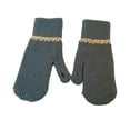 thumbnail image 1 of hoksml Women's Fingerless Convertible Gloves Solid Color Thermal Knit Mittens, 1 of 3