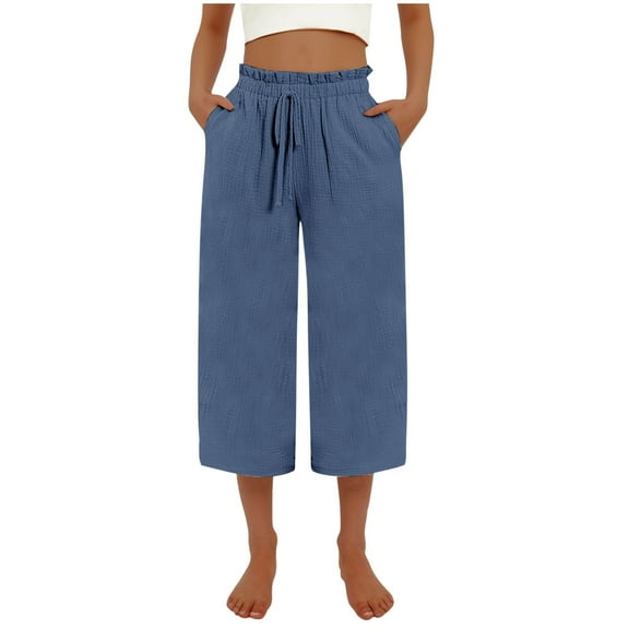 hoksml Women's Five Pants Sweatpants Cozy Wide Legs Cropped Five Pants with Pockets Jogger Pants Workout Yoga Short Pants on Clearance(US=4-16)