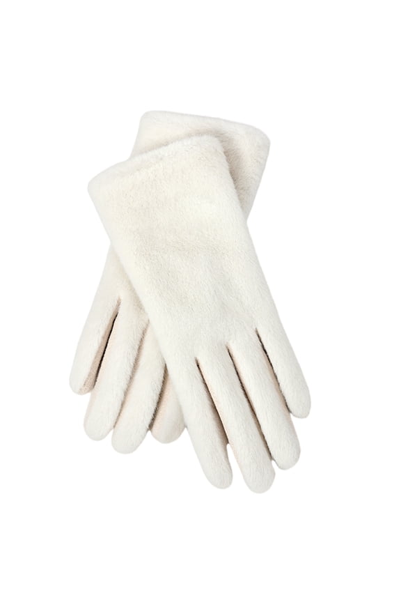 Women's Fleece Gloves Winter Thermal Plush Lined Super Warm Soft Windproof for Outdoor Daily Use (Solid Color)