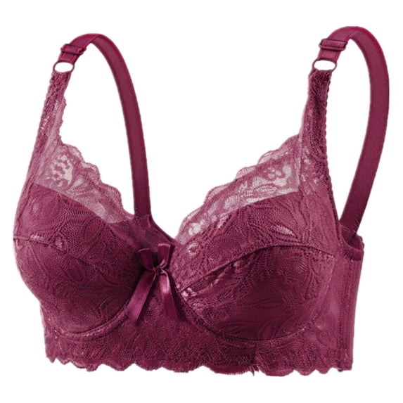 hoksml Women's Floral Lace Push Up Underwire Bra, Firm Bust Support and All-Day Cozy Comfort, Daily Essential Intimates