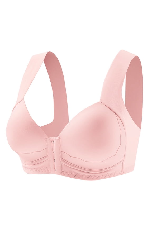 Women's Front Closure Wireless Bra Shapewear Push-Up with Side Support Seamless Breathable for Everyday Light Activities