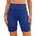 thumbnail image 1 of hoksml Women's High Waist Biker Shorts with Cargo Pockets Stretchy Athletic Workout Shorts Casual Yoga Shorts, 1 of 7