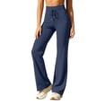 thumbnail image 1 of hoksml Women's High Waisted Flare Yoga Pants Drawstring Soft Stretchy Straight Leg Bootcut Workout Trousers for Gym and Lounge, 1 of 8