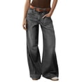 thumbnail image 1 of hoksml Women's High Waisted Wide Leg Jeans, Denim Pants with Patch Pockets and Multiple Washes, 1 of 8