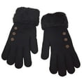 thumbnail image 1 of hoksml Women's Knitted Winter Gloves with Fuzzy Cuff and Button Decor, Plush Fleece Lined, Thermal Soft Gloves for Cold Weather, 1 of 2