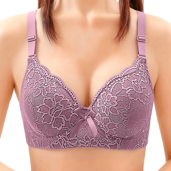 hoksml Women's Lace Push Up Underwire Bra, Firm Support and Snug Comfort, Soft Stretch Everyday Essential Undergarment