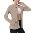 thumbnail image 1 of hoksml Women's Lightweight Hooded Jacket, Full Zip Long Sleeve Cover Up with Thumb Holes and Pockets, Casual Outdoor Top, 1 of 7