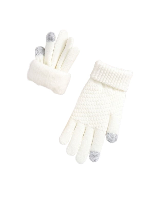 Women's Long Knit Gloves Touchscreen Enabled with Fleece Lining for Winter Warmth Wrist Coverage