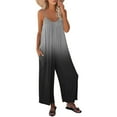 thumbnail image 1 of hoksml Women's Loose Sleeveless Jumpsuits Adjustable Spaghetti Strap Stretchy Long Pant Romper Gradient Casual Jumpsuit with Pockets on Summer Clearance, 1 of 7