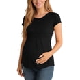 thumbnail image 1 of hoksml Women's Maternity Tops Short Sleeve Pleated T Shirts Casual Pregnancy Blouses for Daily Wear, 1 of 9