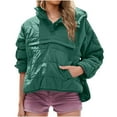 thumbnail image 1 of hoksml Women's Oversized Hooded Puffer Jacket Lightweight Quilted Pullover Parka with Insulated Padding Long Sleeve Casual Coat Asymmetrical Hem, 1 of 9
