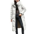 thumbnail image 1 of hoksml Women's Plus Size Long Puffer Jacket with Oversized Faux Fur Hood Winter Warm Parka Down Coat with Secure Pockets, 1 of 8