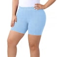 thumbnail image 1 of hoksml Women's Plus Size Ribbed Biker Shorts, High Waist Knit Shorts, Multi-Color L-5XL, 1 of 9