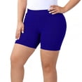 thumbnail image 1 of hoksml Women's Plus Size Ribbed Biker Shorts, High Waist Knit Shorts, Multi-Color L-5XL, 1 of 9