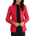 thumbnail image 1 of hoksml Women's Plus Size Short Puffer Jacket Stand Collar Lightweight Down Coat Figure-Flattering Zip Front Jacket with Pockets, 1 of 6