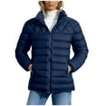 thumbnail image 1 of hoksml Women's Quilted Puffer Jacket Stand Collar Zip-Up Winter Coat Solid Color Lightweight Hoodless Jacket with Pockets, 1 of 5