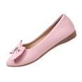 thumbnail image 1 of hoksml Women's Rhinestone Bow Ballet Flats, Round Toe Soft Leather Slip On Casual Walking Flat Shoes, 1 of 9