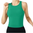 thumbnail image 1 of hoksml Women's Ribbed Racerback Crop Tank Top Crew Neck Sleeveless Athletic Top with Built in Bra for Workout, 1 of 9