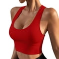 thumbnail image 1 of hoksml Women's Ribbed Sports Bra Racerback High Support Seamless Crop Tank Top for Yoga Gym Workout Activewear, 1 of 6