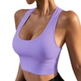 thumbnail image 1 of hoksml Women's Ribbed Sports Bra Racerback High Support Seamless Crop Tank Top for Yoga Gym Workout Activewear, 1 of 6