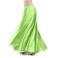 thumbnail image 1 of hoksml Women's Satin Full Circle Maxi Skirt, Elastic Waist Flowy Dance Skirt for Belly Dance and Performance, 1 of 4