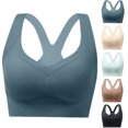 thumbnail image 1 of hoksml Women's Seamless Bras Racerback Wireless Full Coverage Bralette, Supportive and Comfortable Wireless Push Up No Underwire Bras, 1 of 5