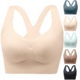 thumbnail image 1 of hoksml Women's Seamless Bras Racerback Wireless Full Coverage Bralette, Supportive and Comfortable Wireless Push Up No Underwire Bras, 1 of 6