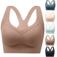 thumbnail image 1 of hoksml Women's Seamless Bras Racerback Wireless Full Coverage Bralette, Supportive and Comfortable Wireless Push Up No Underwire Bras, 1 of 6