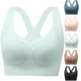 thumbnail image 1 of hoksml Women's Seamless Bras Racerback Wireless Full Coverage Bralette, Supportive and Comfortable Wireless Push Up No Underwire Bras, 1 of 6